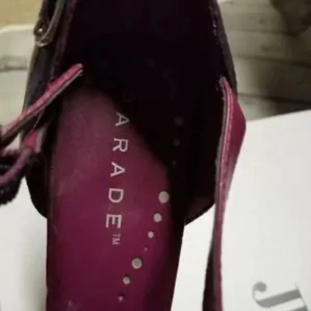 Women’s Parade Purple Pointed-Toe Heels with Ankle Strap